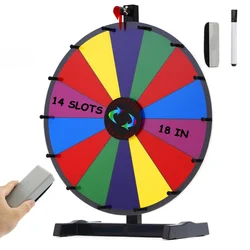 18’’ Spinning Prize Wheel Customizable Editable Tabletop Roulette Wheel Of Fortune With Marker Eraser Prize Game Spin Wheel