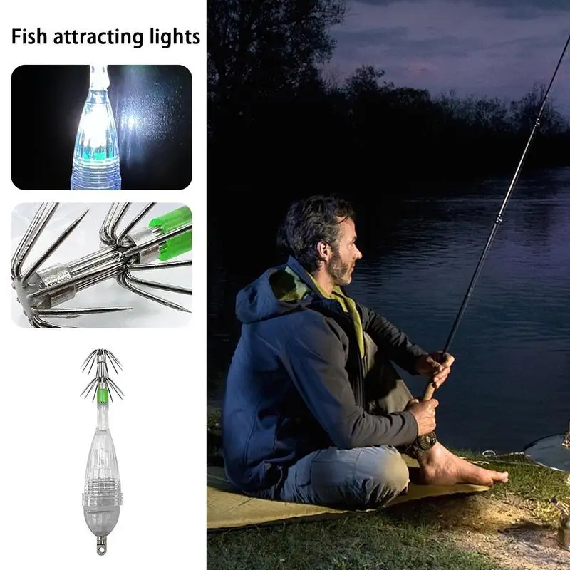 1pcs Led Fishing Lures Squid-Shaped Underwater Fish Attracting Light Night Fishing Expeditions Flashers Fish attracting devices