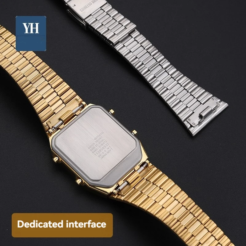 For Citizen ANA-DIGI Star River Battleship Small Square JG2103 JG2101 JG2105 Retro Bracelet Strap 18mm Watchband Watch Chain