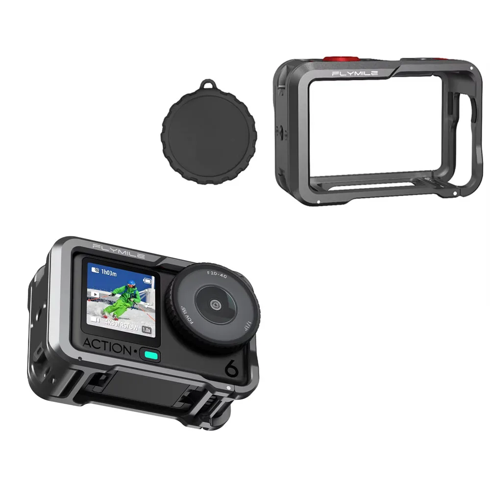 

for DJI OSMO ACTION 6 Aluminum Alloy Frame and Lens Cover Camera Protective Accessory