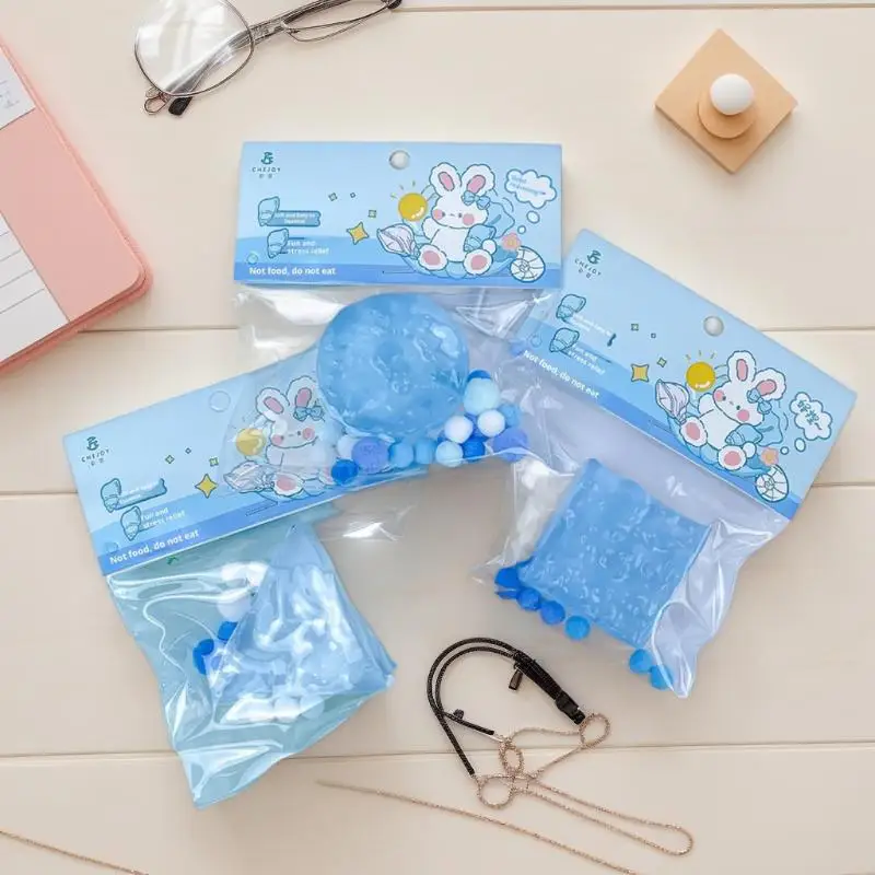 1Pcs Creative Sensory Toy Super Soft Stress-relieving Cube Transparent Ocean Sticky Props  Ocean Cube Squeeze Toys