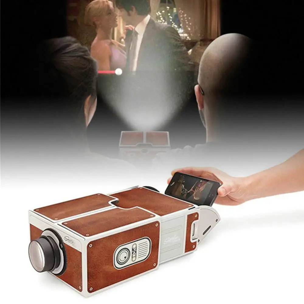 DIY 3D Projector Cardboard Mini Smartphone Projector Light Novelty Adjustable Mobile Phone Projector Portable Cinema for Home