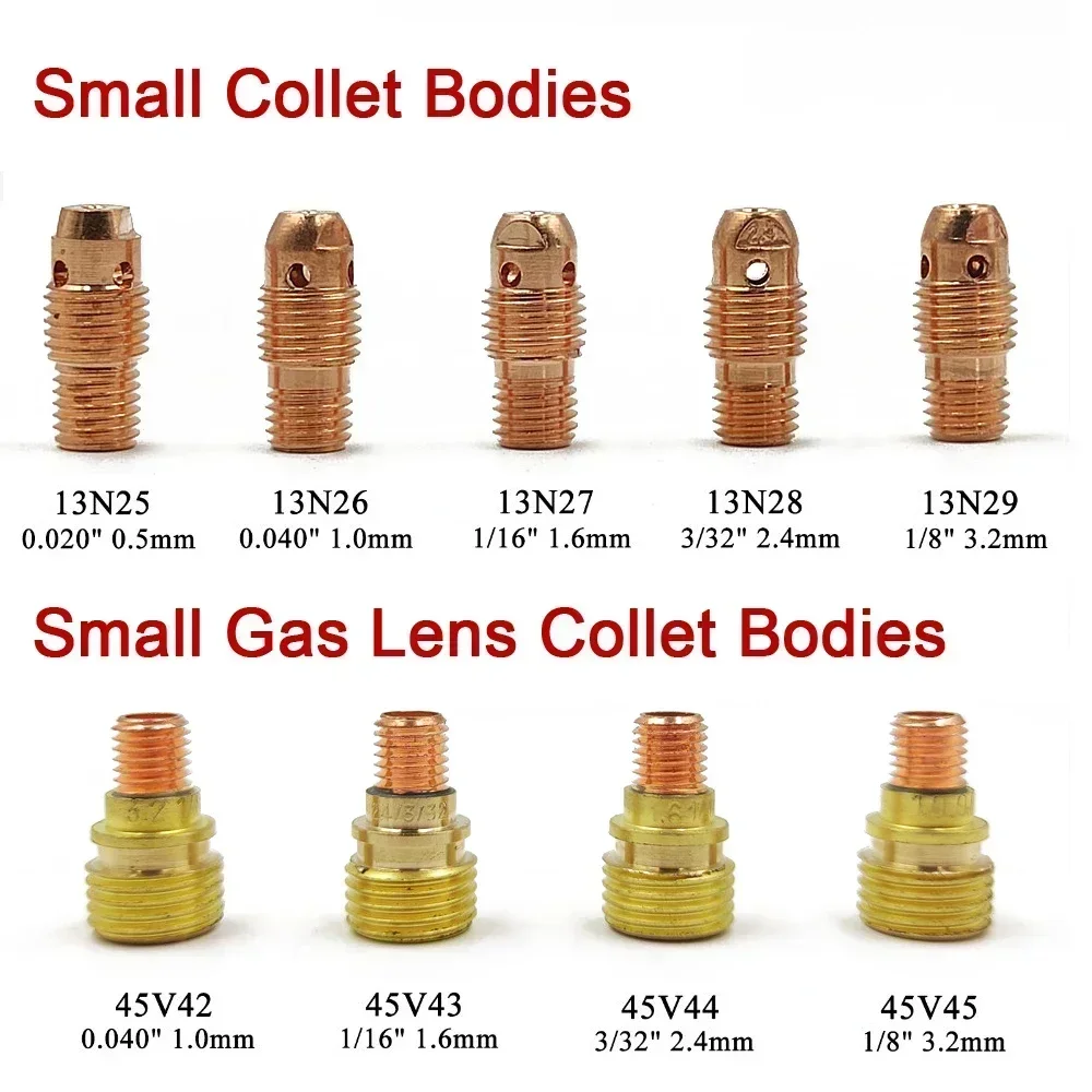 46 قطعة TIG شعلة لحام عدسة الغاز قصير ل WP9 WP20 TIG الغطاء الخلفي كوليت الهيئات قطع الغيار عدة دائم العملي اكسسوارات