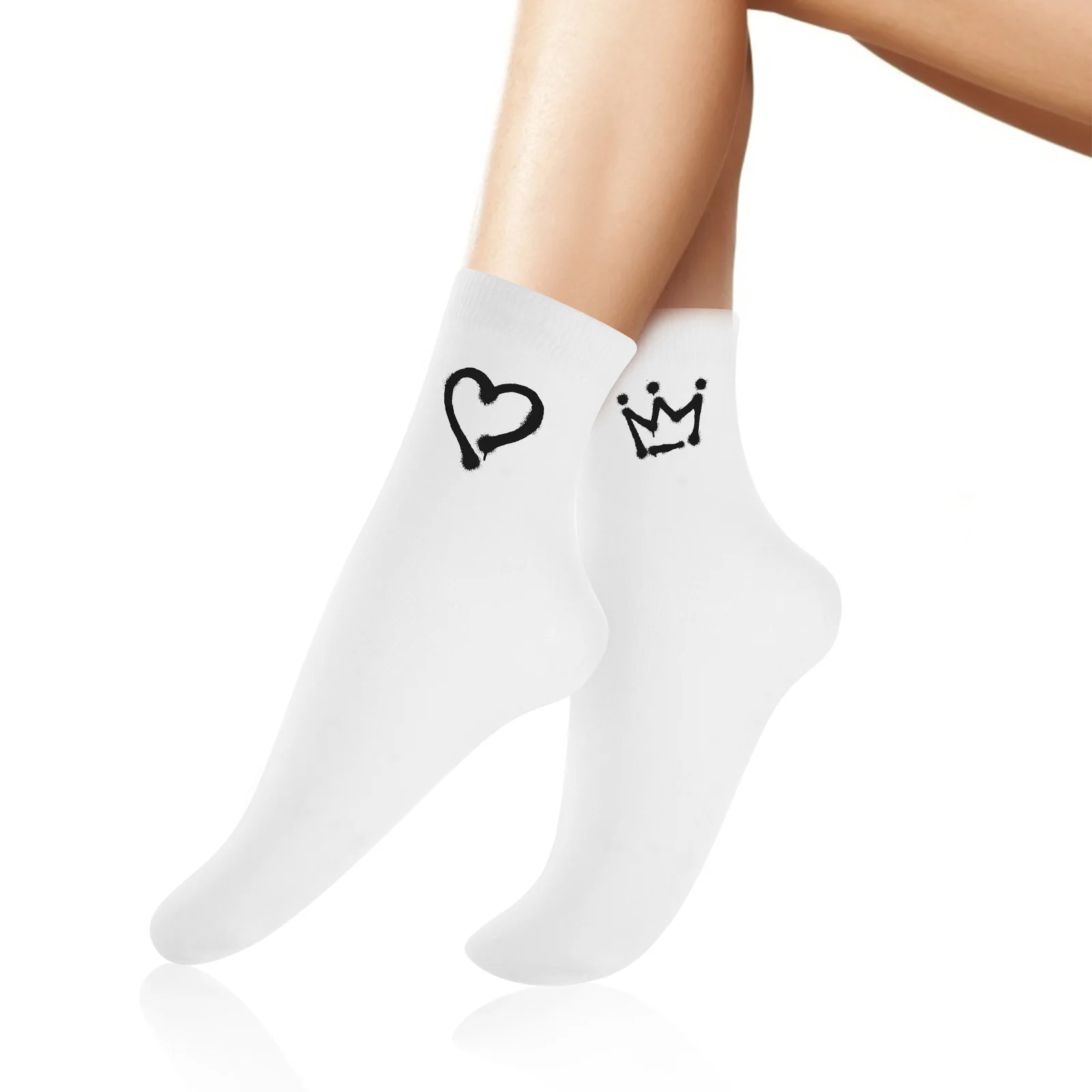 6 Pairs Sublimation Socks Harm-free Double-sided Printing Blank Embryo Printable Easy to Clean Cotton DIY