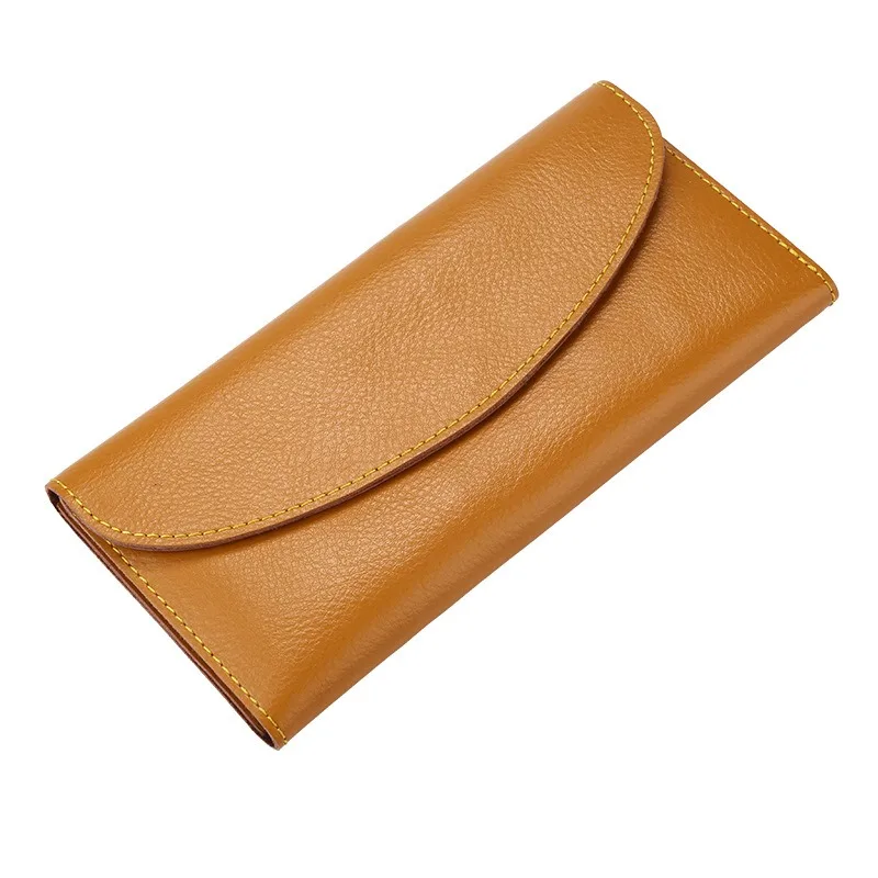 True Leather Simple Women's Wallet Fashion Functional Long Handbag