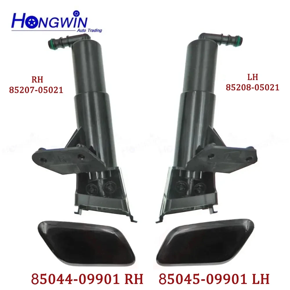 85208-05021&85207-05021 Headlight Water Spray Nozzle+85044-09901&85045-09901 Cap For Toyota AVENSIS T25 2006 2007 2008