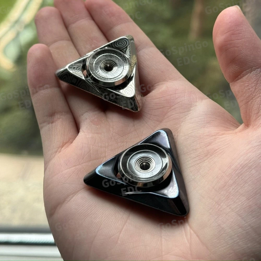ROCK EDC  Ling Guang Damasteel Fidget Spinner Fidget Toys For Adults Three-Bladed Fidget Spinner Anxiety Relief Gadgets