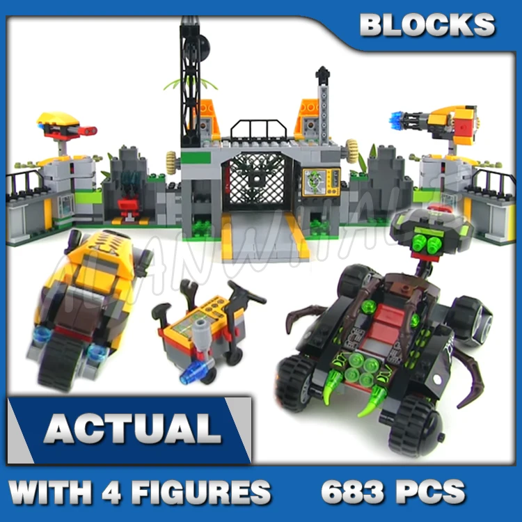 

683pcs Chima Lavertus' Outland Base Workshop Lion Spider Vehicle Trap Plant 10296 Building Block Sets Compatible With Model