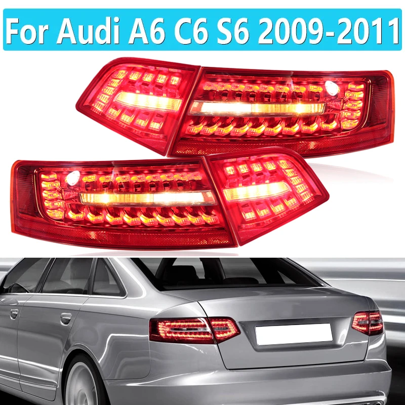 

Tail Lights For Audi A6 C6 S6 Quattro RS6 Saloon Sedan 2009 2010 2011 Rear Lamp Reversing Lamp Stop Brake Lamp Turn Signal Lamp