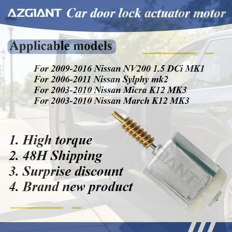 

For Nissan NV200 Sylphy Micra March 2009-2010 FC-280SC-18180 OEM Car Door Lock Actuator Core Motor Power 12V Replacement Engine