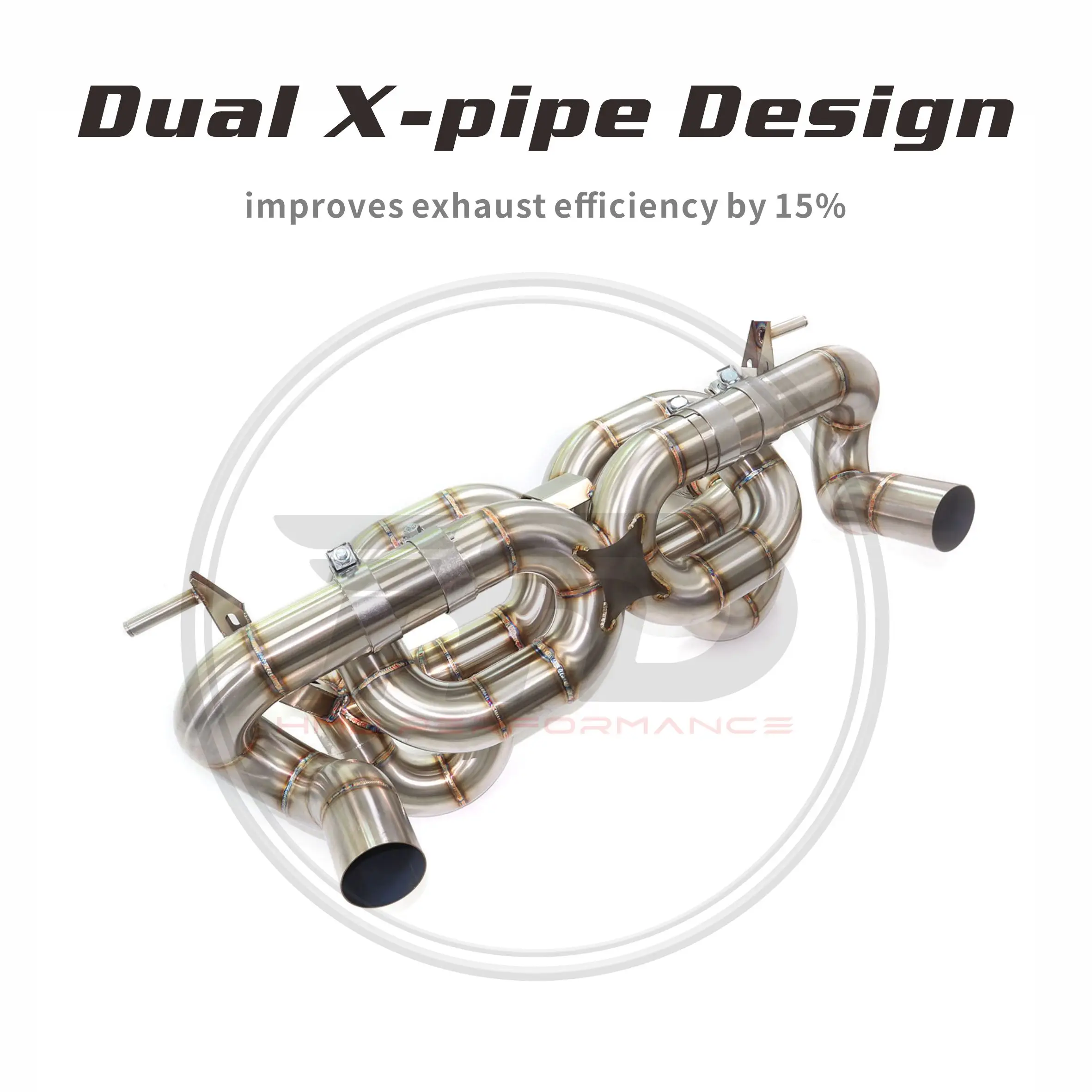 

HMD Catback for Lamborghini Huracan EVO Dual X-tube design Exhaust system Stainless steel Increased power High quality