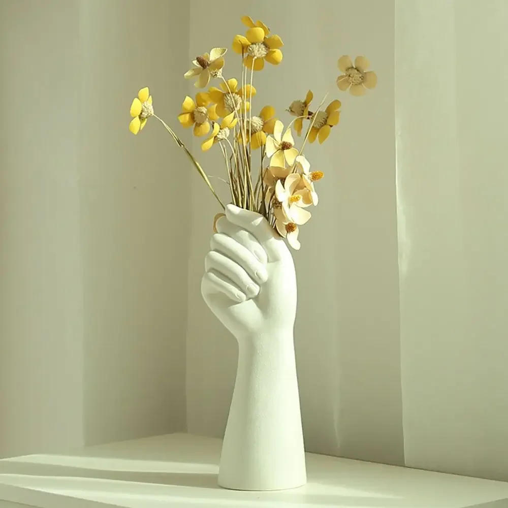 

9 Inch Human Body Ceramic Arm Body Shaped Small Flower vase Modern Aesthetic Decorative Vases White Arm Vase Home Decoration