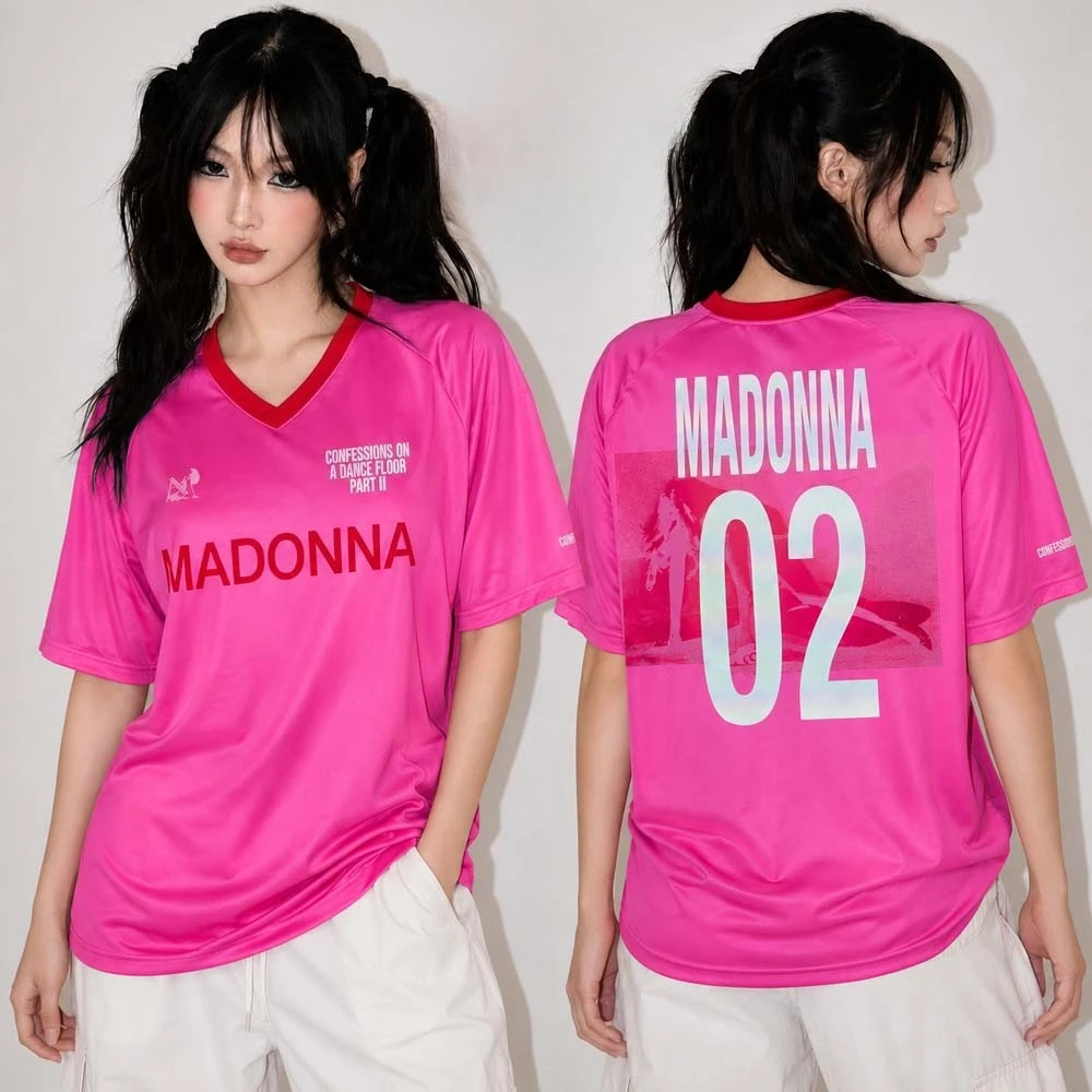 Madonna Confessions II Album Pink Jersey-Shirt, Herren- und Damen-Shirt, Sommer 2026, neu, atmungsaktiv, schnell trocknend, modisches Shirt, Fan-Geschenke – Detail 6