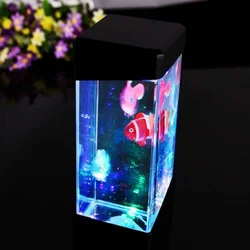 Criativo Jellyfish LED Aquarium Night Light, Colorido Fish Tank Lamp, Bateria USB Power, Lâmpada de cabeceira, Home Decor