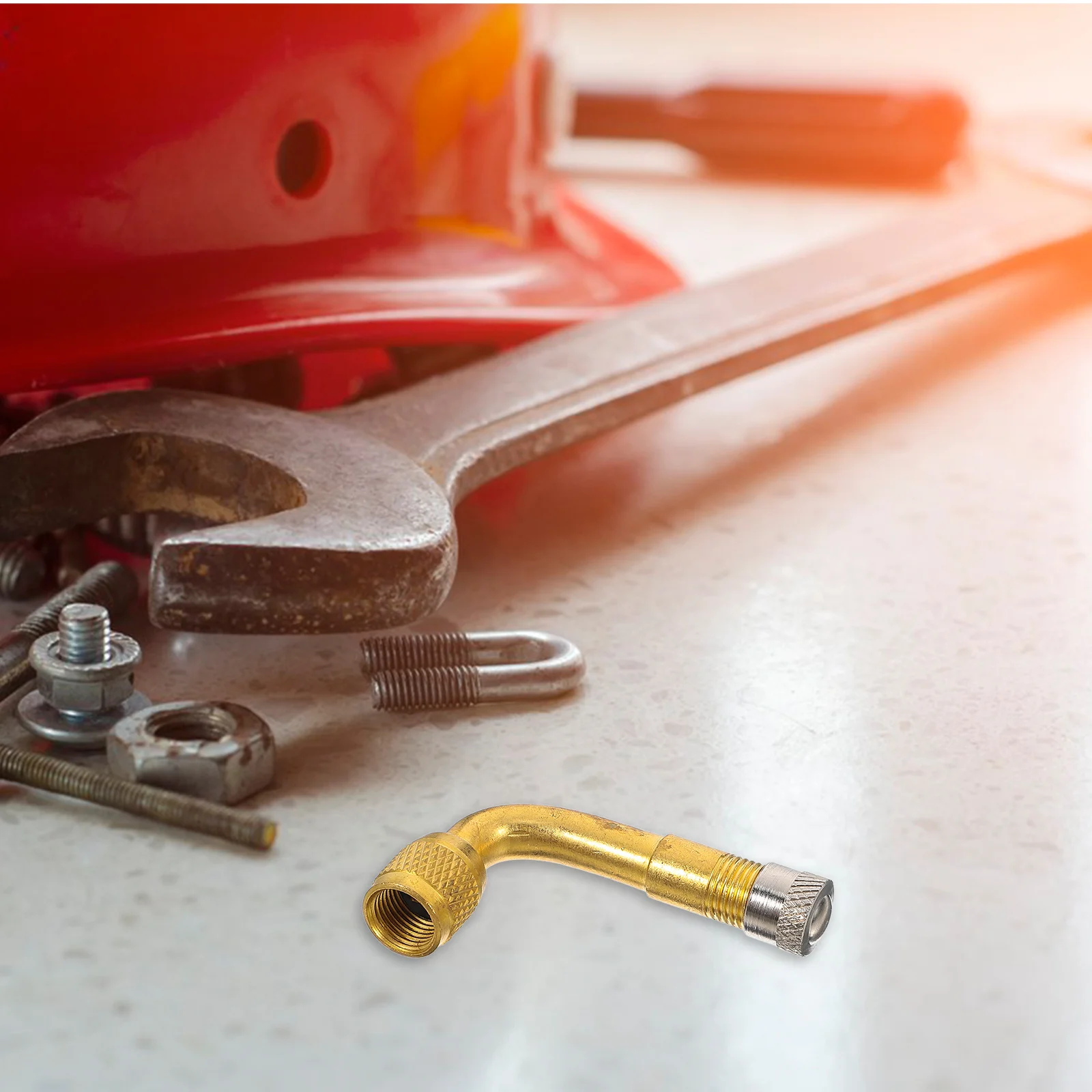 

90 Degree Bend Tire Valve Extension Adapter Stainless Steel Valve Stem Extender For Motorcycle Bike Scooter Dual Wheels