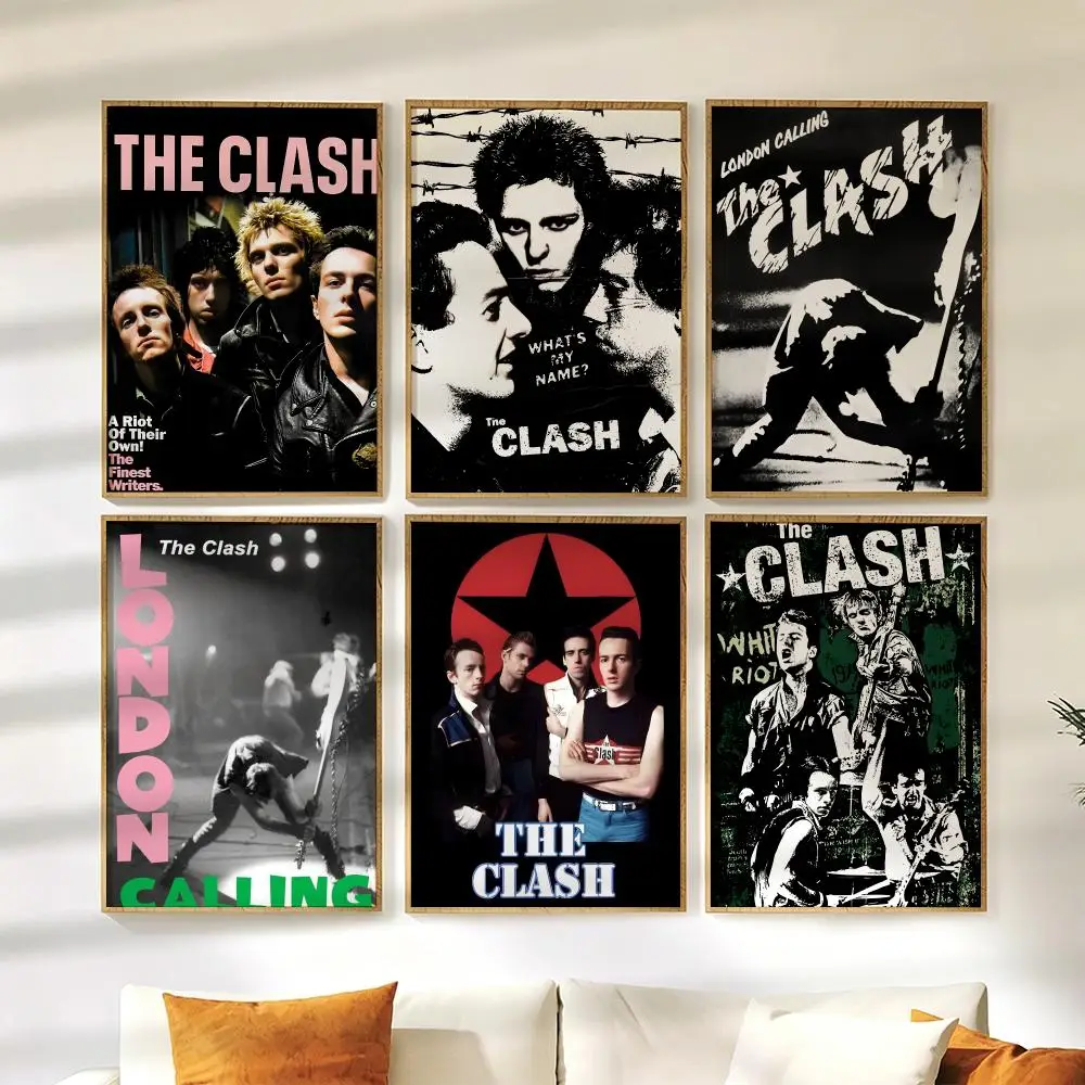 The C-Clash Band Poster Wall Stickers HD Painting Self Adhesive Art Decals for Bedroom Living Room Home Decor