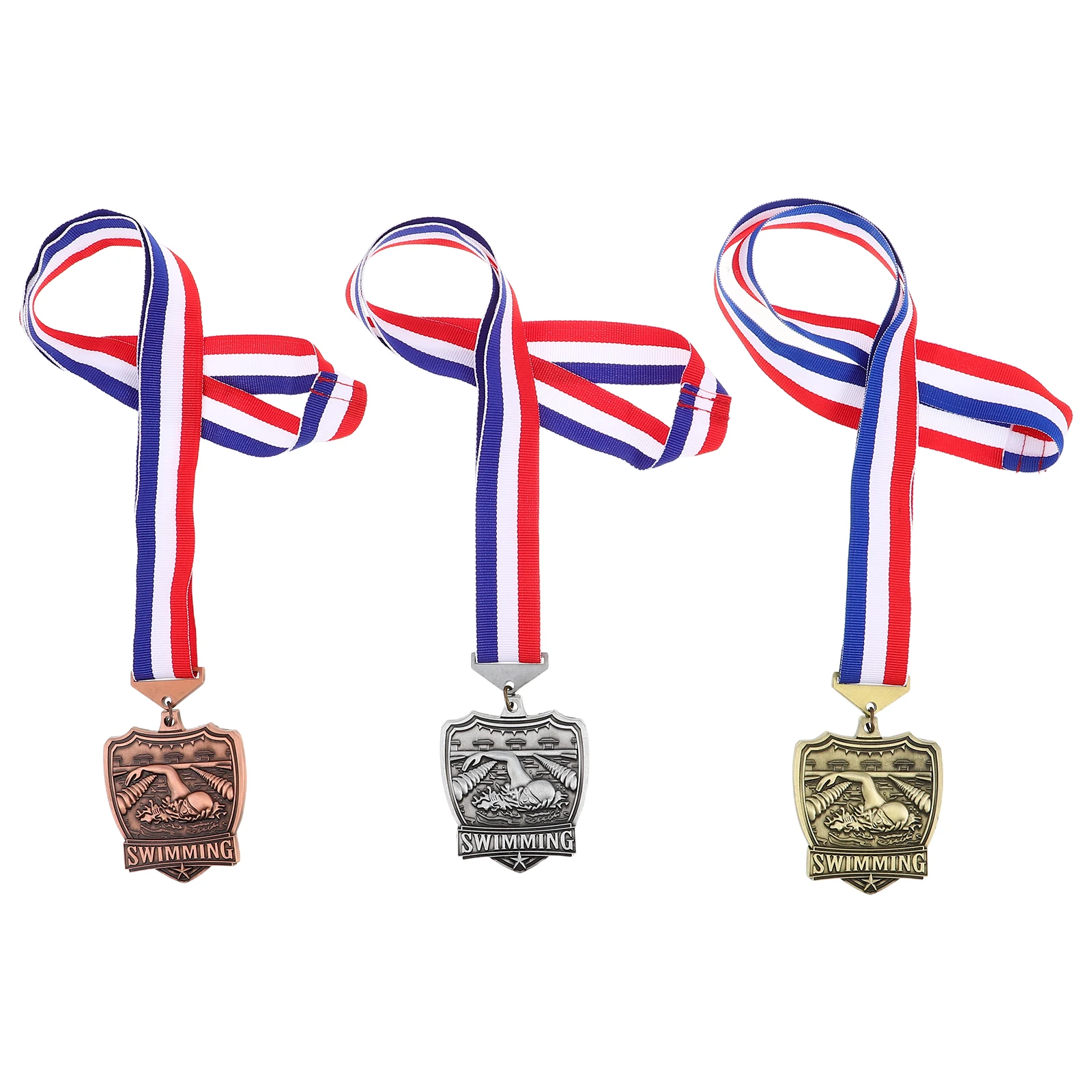 

3 Pcs Swimming Competition Medals Awards First Place Aquatic Achievement Championship Event Honor Champion's Holder