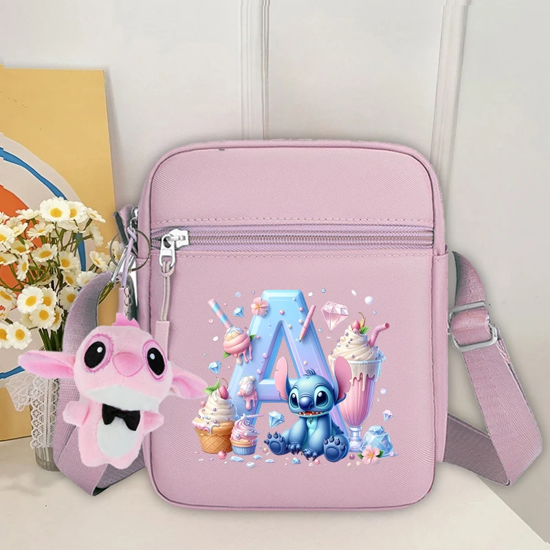 

Lilo & Stitch Girls Crossbody Bags Women Nylon Small Shoulder Bag Kawaii Oxford Messenger Side Sling Bag Husband Lady ChestBag