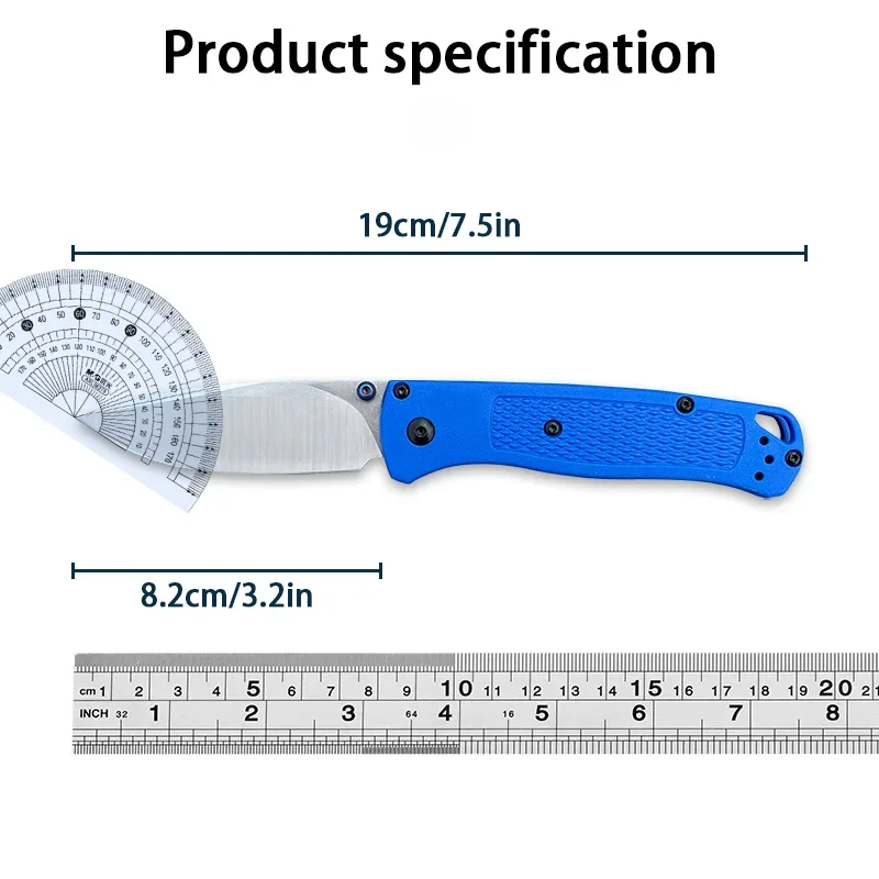 BM 535 Blue Handle Folding EDC Knife CPM-S30V Blade Nylon Fiber Handle Knife Portable Hiking Camping Self-defense Tactical Knife