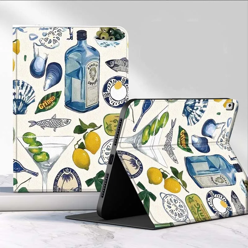 

Lemon Ocean Retro Illustration Case For iPad Air Mini 9.7 2 4 5 11 6th 7th gen 13 3 1 2 4 5 6 7 7.9 10.9 10.5 Inch Tablet