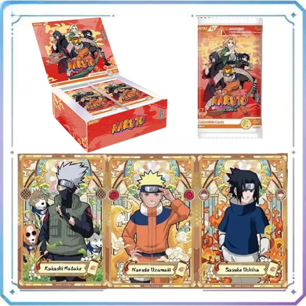 KAYOU Genuine Spot Goods Naruto Cards Box Anime Figure Booster Pack Sasuke Collection Card Toy Birthday Christmas Gift for Kids