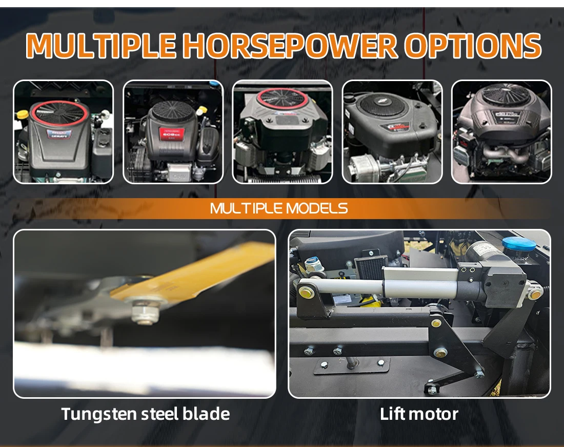 Advanced Remote Control Lawn Tractor with Snow Removal Attachment, LED Headlights for Enhanced Visibility in Low Light