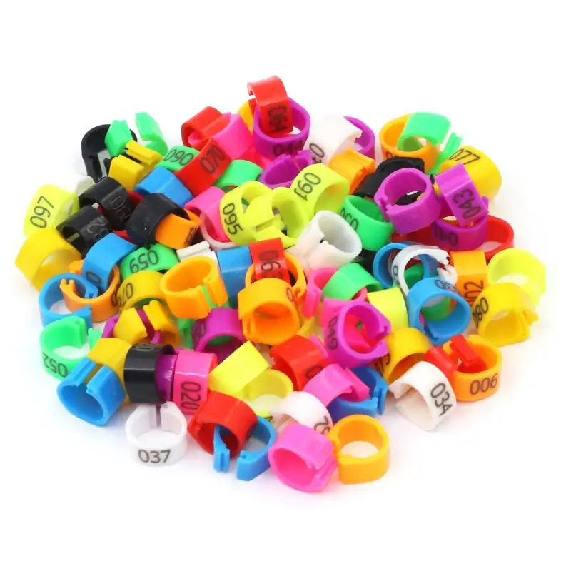 100 Pcs 8mm Mixcolor Identify Ring Carrier Pigeon Leg Number Bird Bands with Pigeon Training Whistle Bird Training Supplies Kit