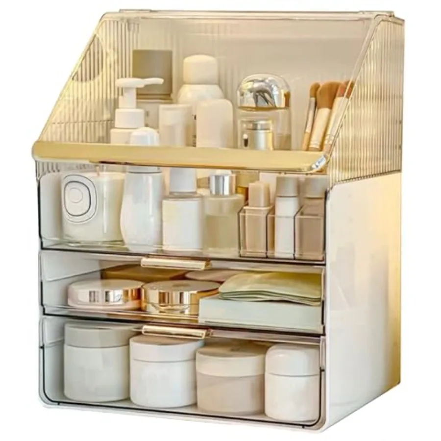

Large Makeup Organizer Countertop Vanity Organizer Cosmetic Organizer Makeup Storage Box Bathroom Counter Organizer Perfume Ski