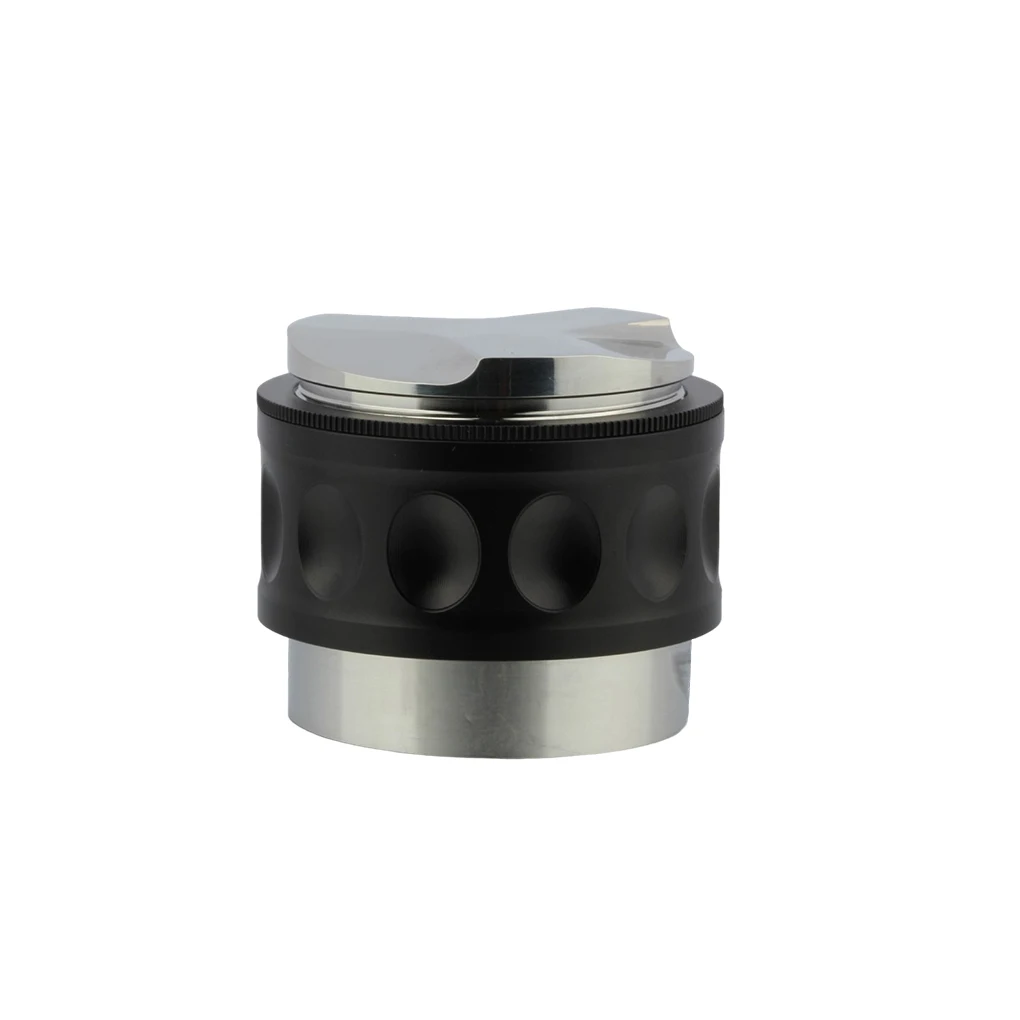 Powder Hammer Alloy Structure Distributor Rustproof Coffee Tamper Firmness Two Sides Leveling Tool Black Polygon 58