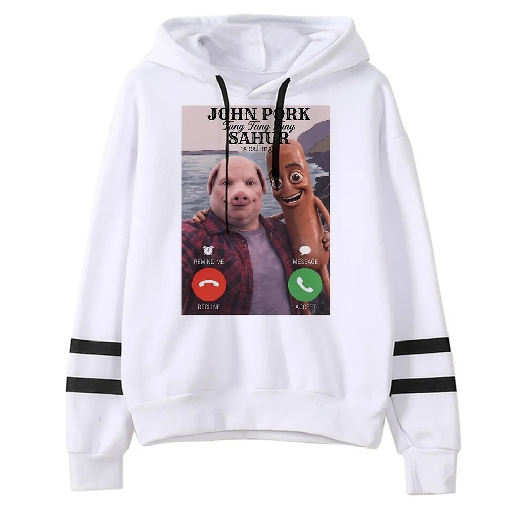 John Pork hoodie sweatshirt anime sweatshirt graphic 2026 gothic winter warm pullover Pockets