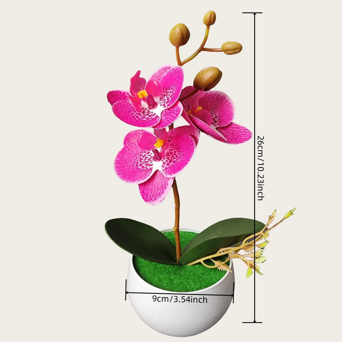3 زهور نبات أوركيد صناعي نابض بالحياة لقطعة مركزية لحفلات الزفاف، ديكور المنزل والمكتب وطاولة المقهى والحفلات والفنادق