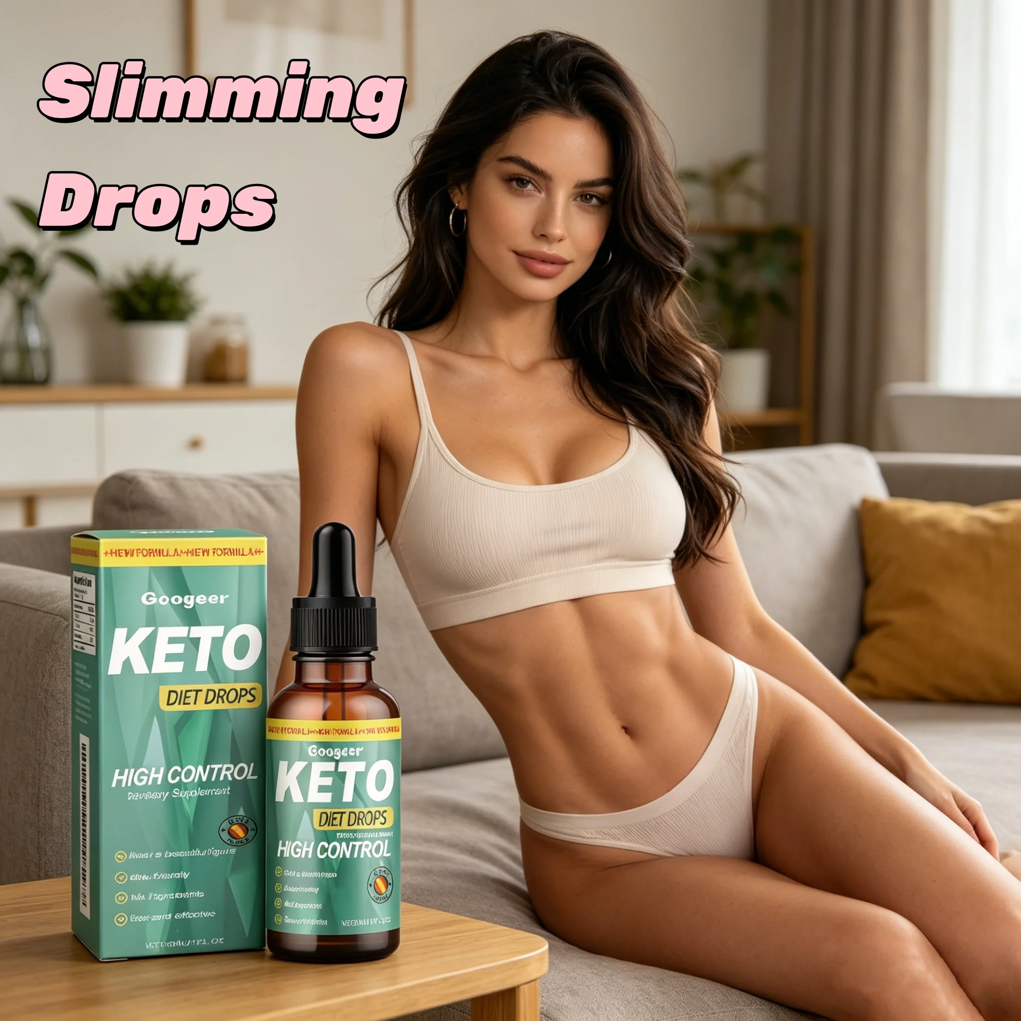 GLP-1 Slimming Drops Fast Fat Burn Weight Loss Liquid Detox Appetite Suppressant Flat Belly Body Shaper 30ml