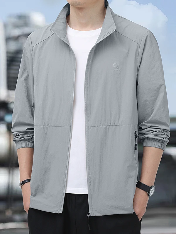 

Мужская летняя ветровка из ледяного шелка для защиты от солнца, дышащая, повседневная, для спорта, велоспорта, активного отдыха, однослойная