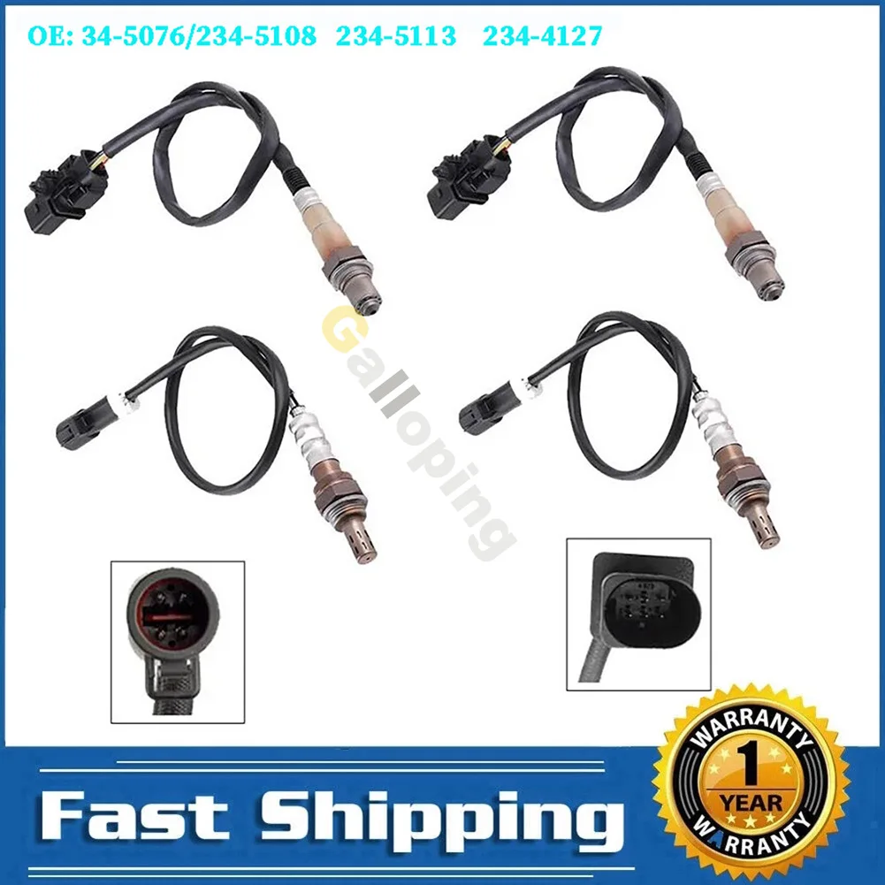 

4PCS Oxygen O2 Sensor Upstream Downstream For Ford E-150 4.6L 5.4L V8 09 -14 E-250 E-350 Air Fuel Ratio Lambda 234-5113 234-4127