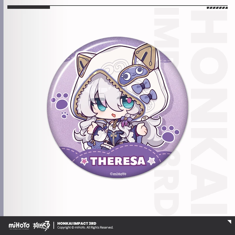 Game Honkai Impact 3rd Tinplate Badge Official Theresa Apocalypse Dream Tour Brooch Pins Cosplay Accessories Fans Gifts