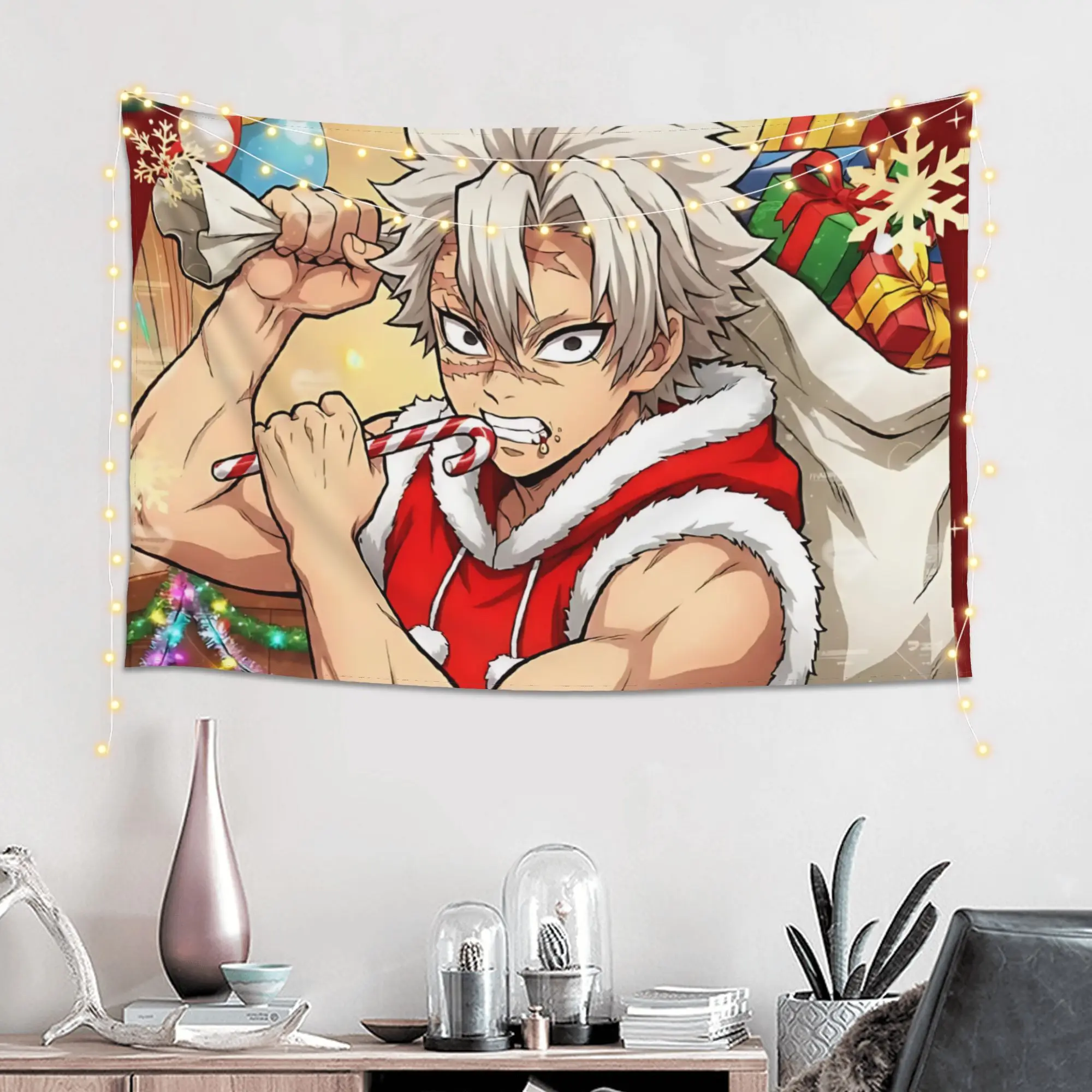 Cutecore Christmas Demon Slayer Tapestry Bedroom Decoration  Wall Hanging Blanket Tapestry Cool Stuff For Room