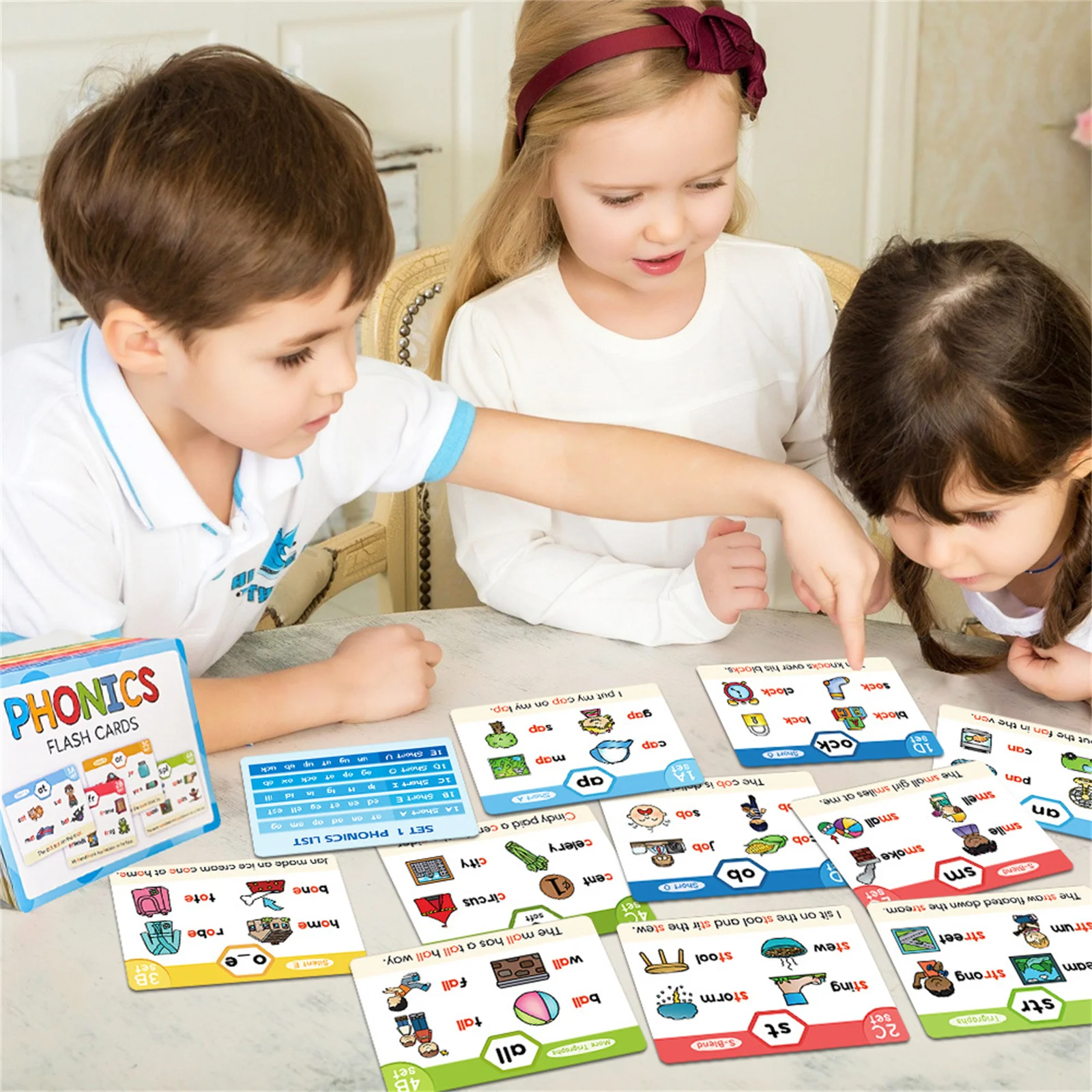 Phonics Flashcards Durable Root Learning Cards Visual Text Memory Enhancement For Classroom Home Study 65 Pieces