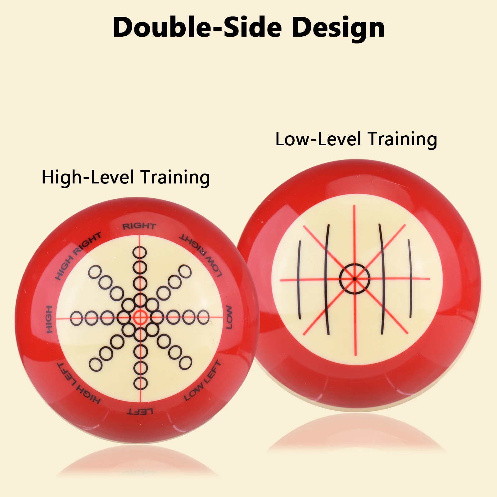 2 pezzi di stecca da biliardo in resina rossa bianca per stecca da biliardo, artefatto per allenamento pratico