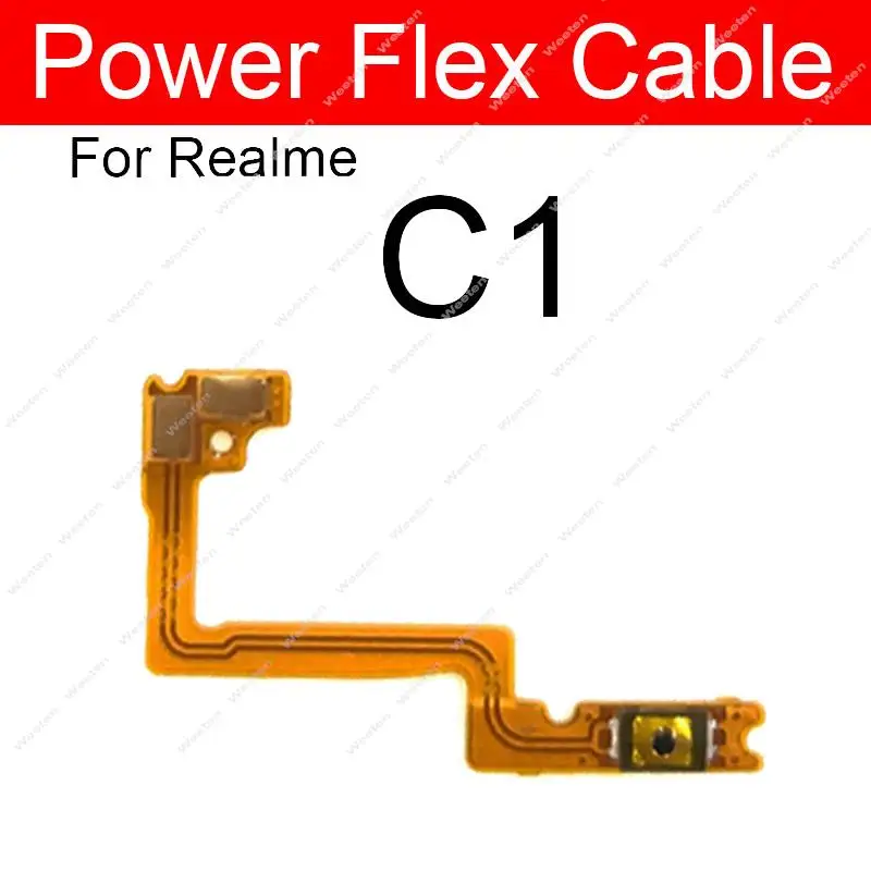 For Realme C11 C12 C15 C17 C1 C2 C3 Power Volume Button Flex Cable Side Volume Power On OFF Keys Ribbon Repair Parts