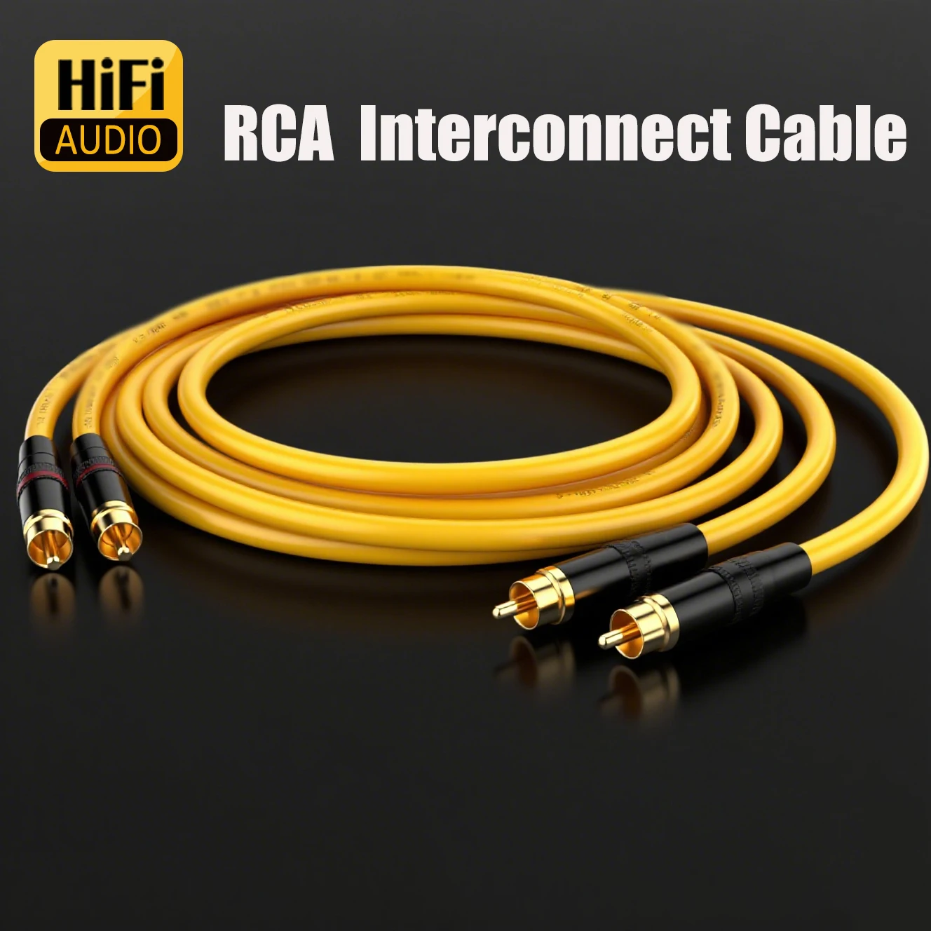 Pair RCA Cable Preffair X412 Interconnect Cable With 24k Gold RCA Plug Connector