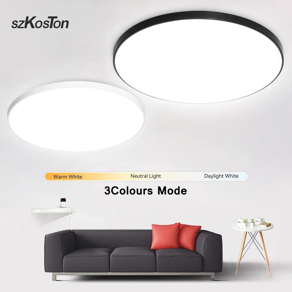 

37cm Ultra Thin LED Ceiling Lamp 3 Colors LED Lights Room Decor Indoor Ceiling Light for Kitchen Bedroom Living Room Bathroom