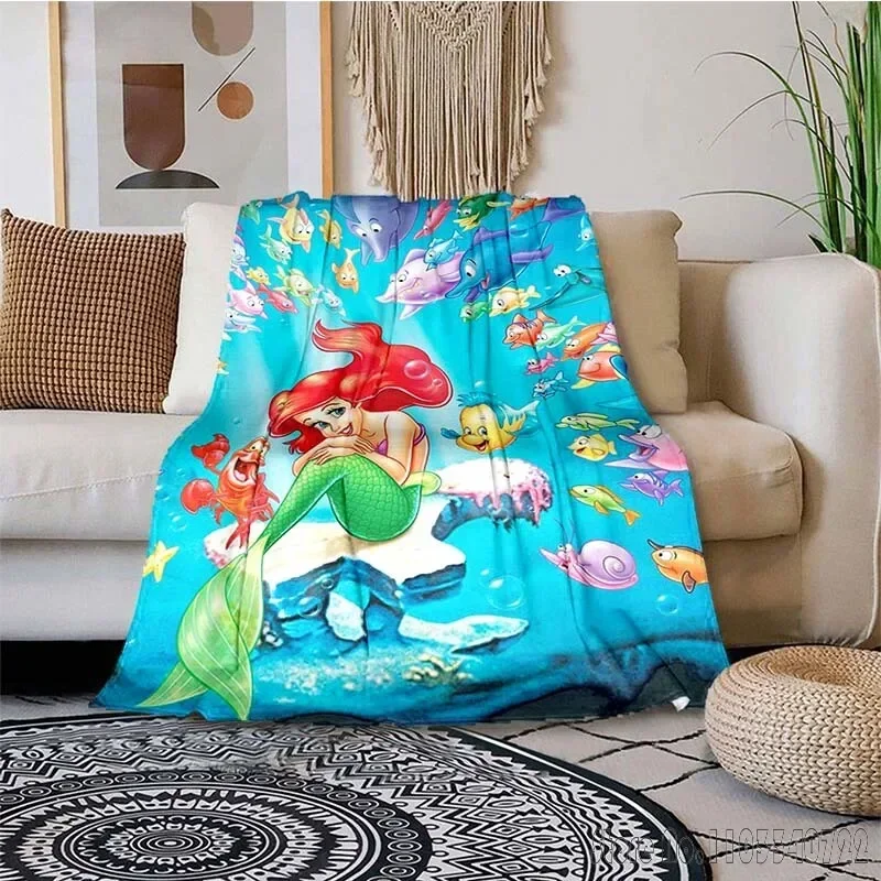 

Disney The Little Mermaid and Prince Cartoon Blanket Travel Picnic Blanket Children's Adult Household Blankets Gift