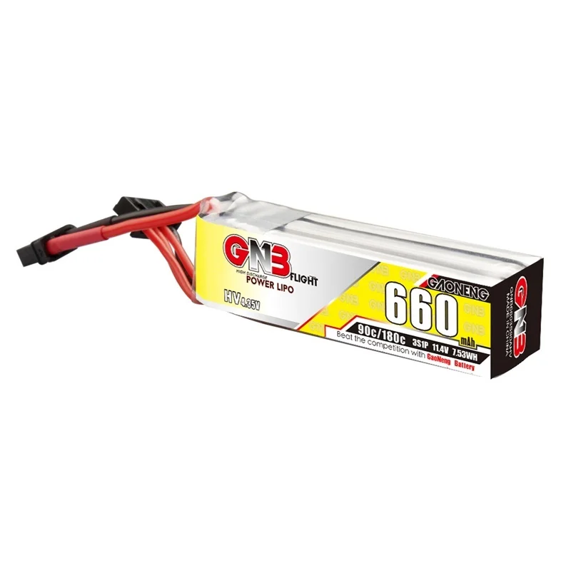 MAX 90C/180C Gaoneng GNB 660mAh 3S 11.4V HV Lipo Battery XT30U-F Plug for FPV Racing Drone 4 Axis UAV RC Quadcopter RC Drone