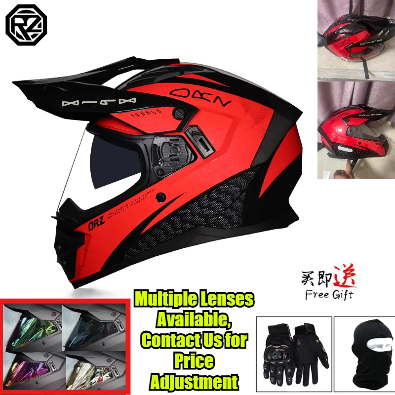 Motorcycle Helmet Street Helmet Men Women Single Lens Street Off-Road Rally Full Face Helmet Motorbike Long Distance Touring