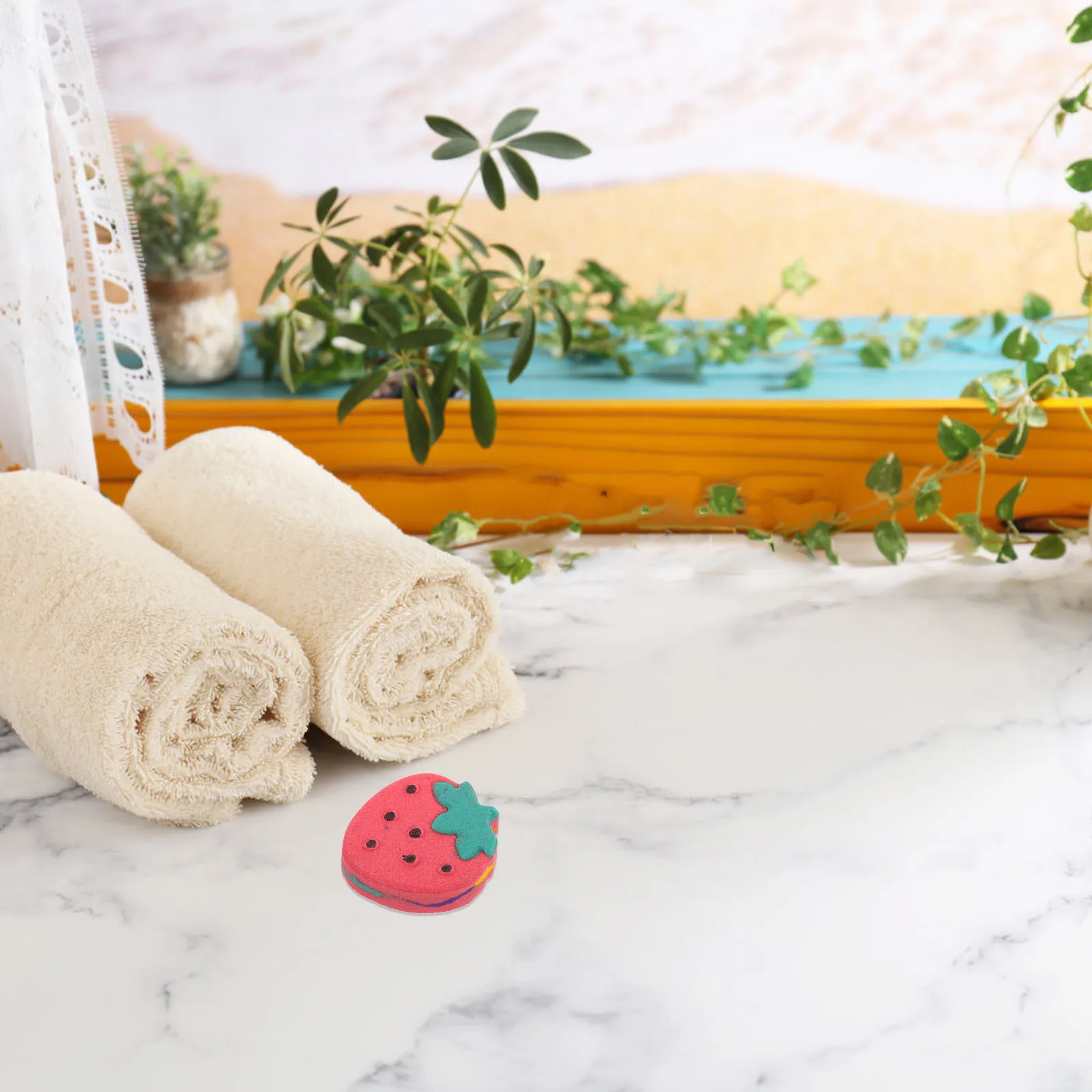 

Strawberry Bath Aromatic Essential Oils Moisturizing Relaxing Fun Cute Bubble Making Bath Supply for Women