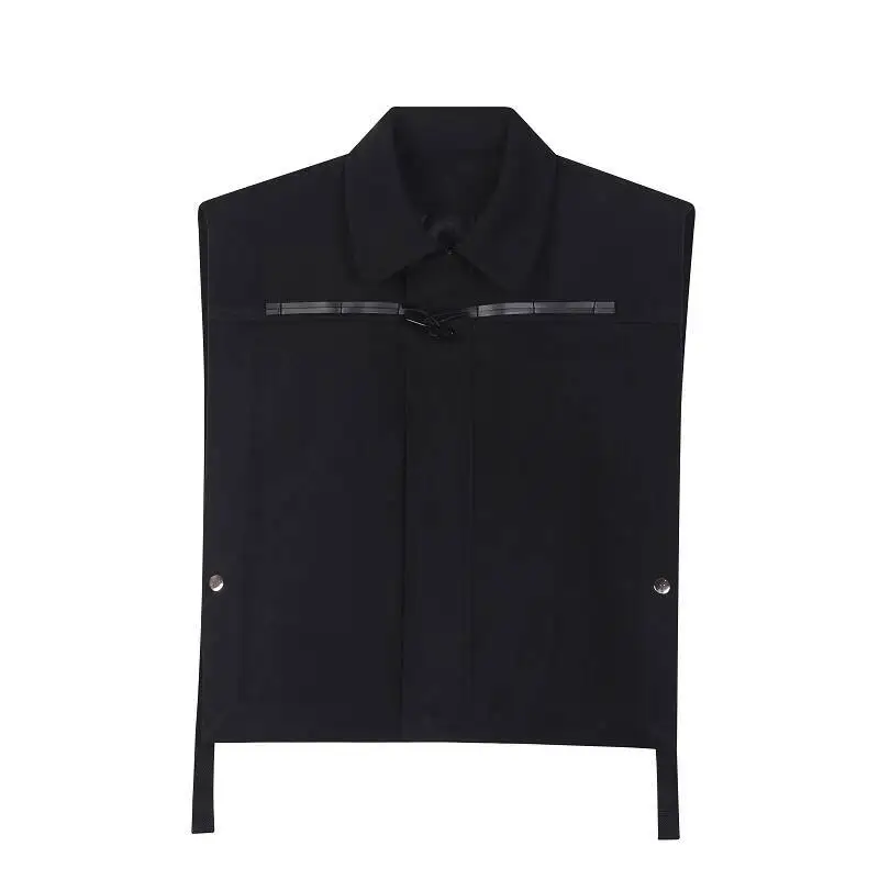 WTHT موضة الرجال تقسم الجلود بلون صدرية العصرية رفض طوق سستة سترة دون أكمام الذكور 2025 الخريف 2A2092 #5