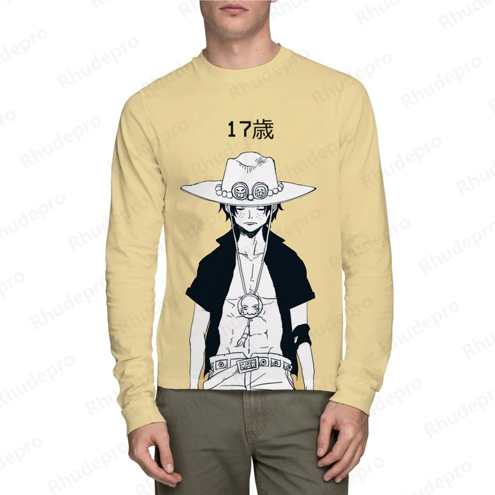 T-shirt Luffy à manches longues pour hommes, One Piece, Anime populaire, 3D, Japon Harajuku, Cosplay, Chemise imprimée, Vêtements d'automne, Y-Clothing