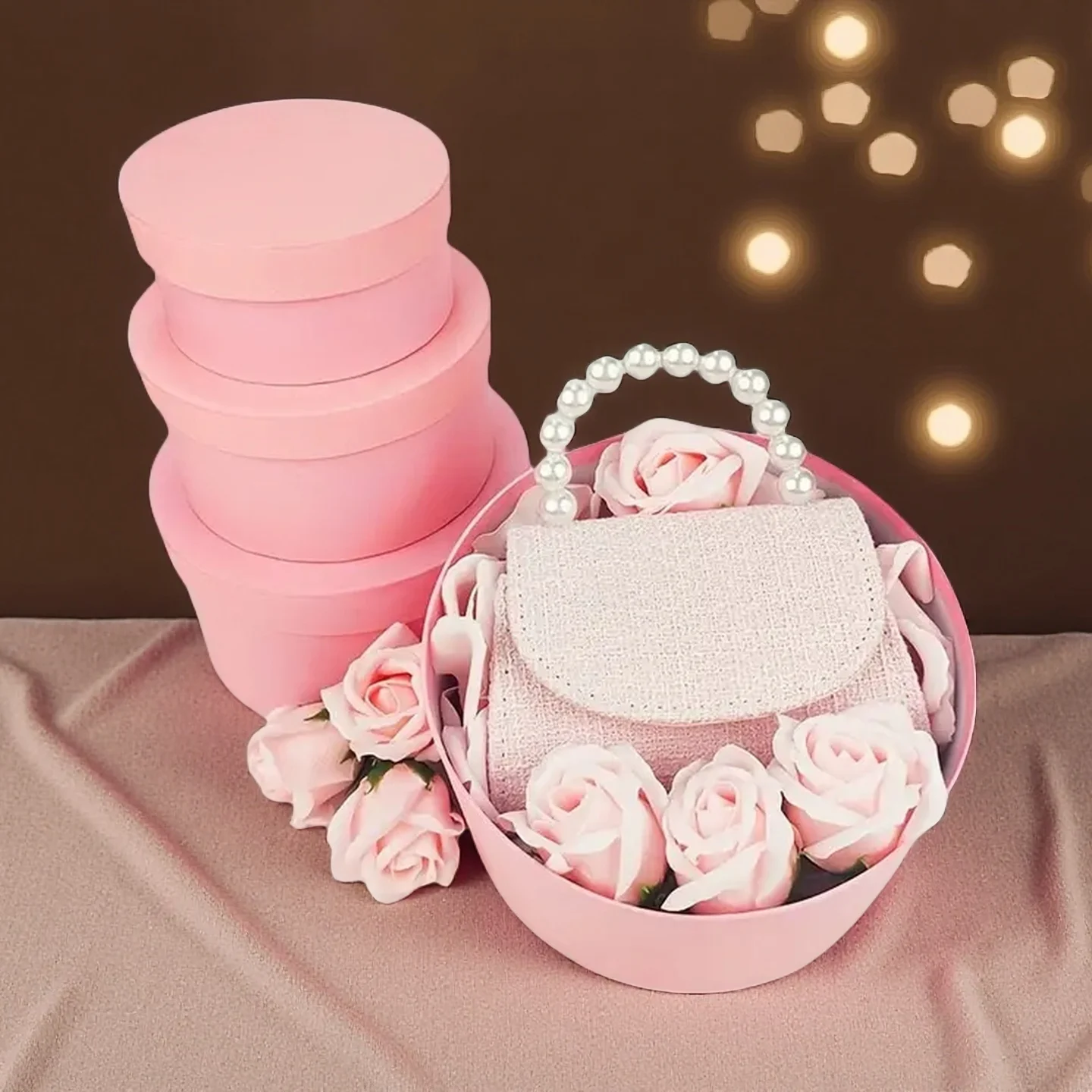 

4Pcs/Lot Cardpaper Luxury Gift Box Valentine Wedding Storage Flower Cardboard Box Candy Day Mother Rose Women Girlfriend S002