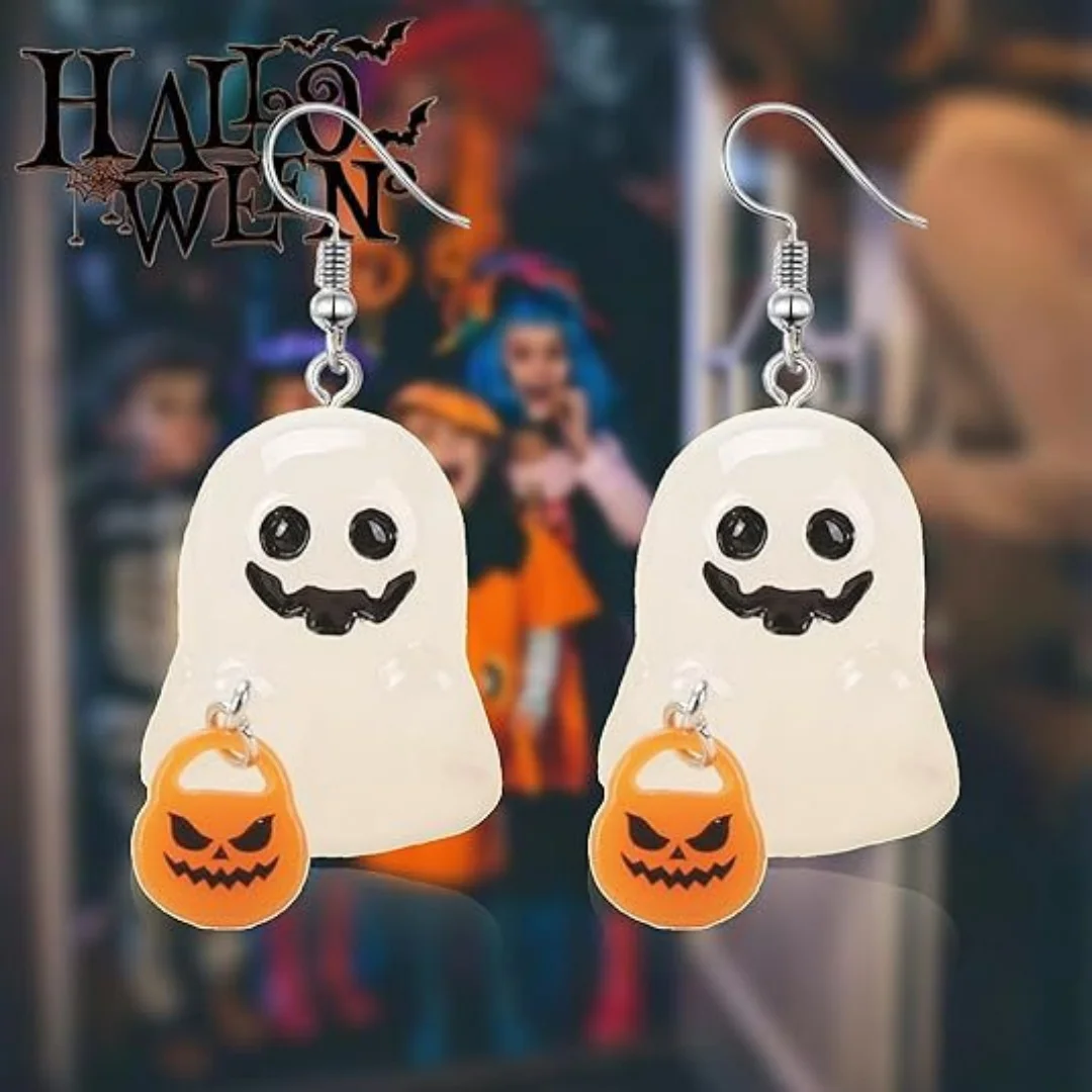 

DUTRIEUX Ghost Earrings For Women Girl Halloween Cute Pumpkin Ear Cuff Ear Decorations Jewelry Accessory Exquisite Party Gifts