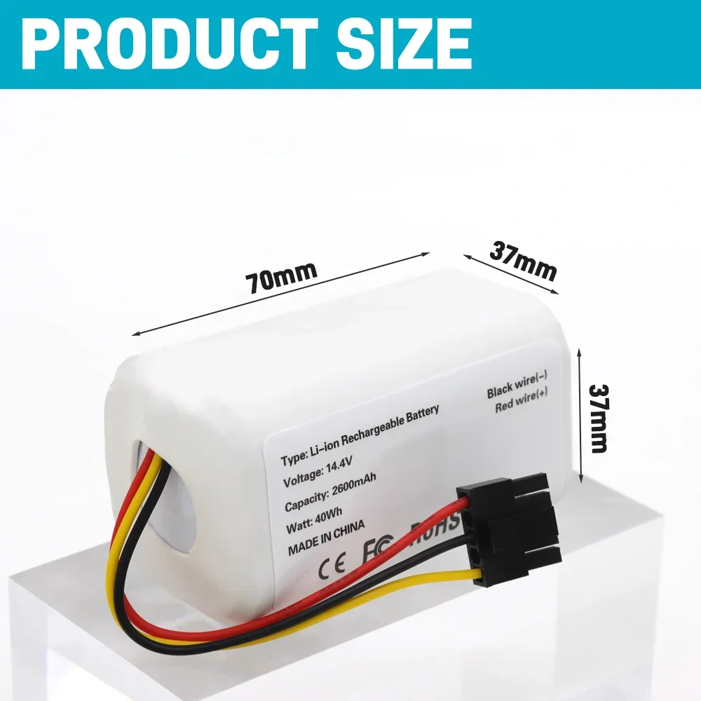 

Long Lasting 3500-9800mAh 14.4V/14.8V Battery for Xiaomi Mijia Mi Robot Vacuum Mop 2 Lite C103/EVE CC/E10 B112 E12